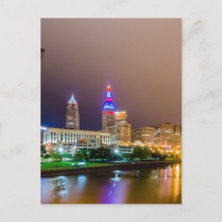 cleveland ohio sity skyline of downtown postcard