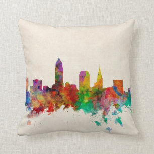 Cleveland Ohio Skyline Cityscape Cushion