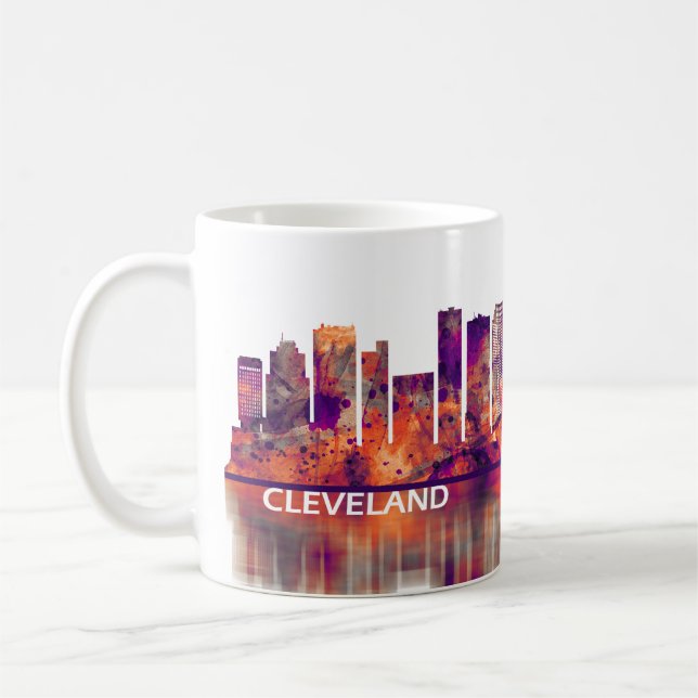 Cleveland Ohio Skyline Coffee Mug (Left)