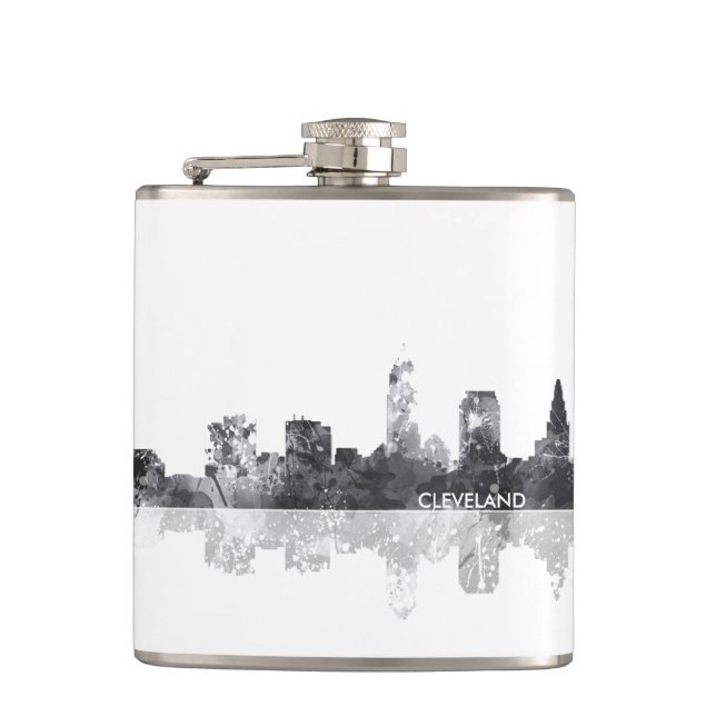 CLEVELAND, OHIO SKYLINE HIP FLASK (Front)