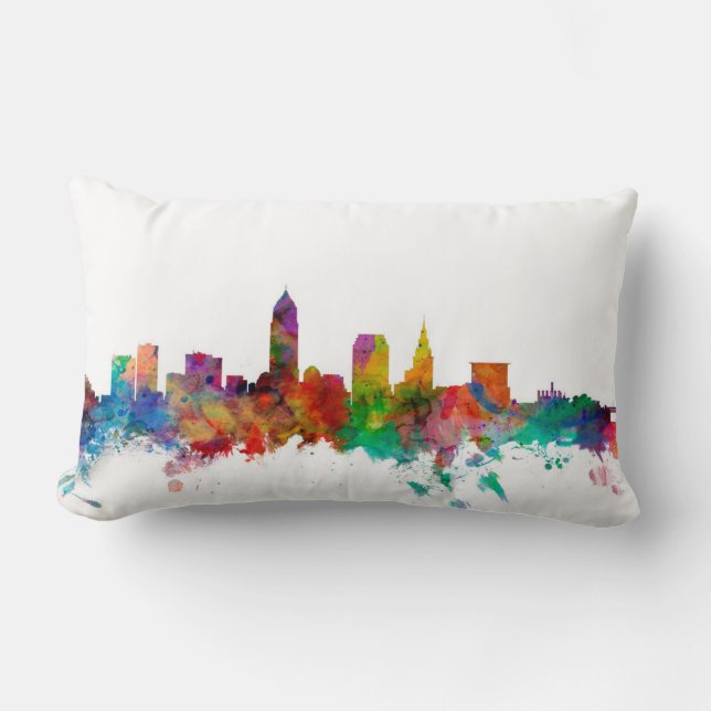 Cleveland Ohio Skyline Lumbar Cushion (Front)