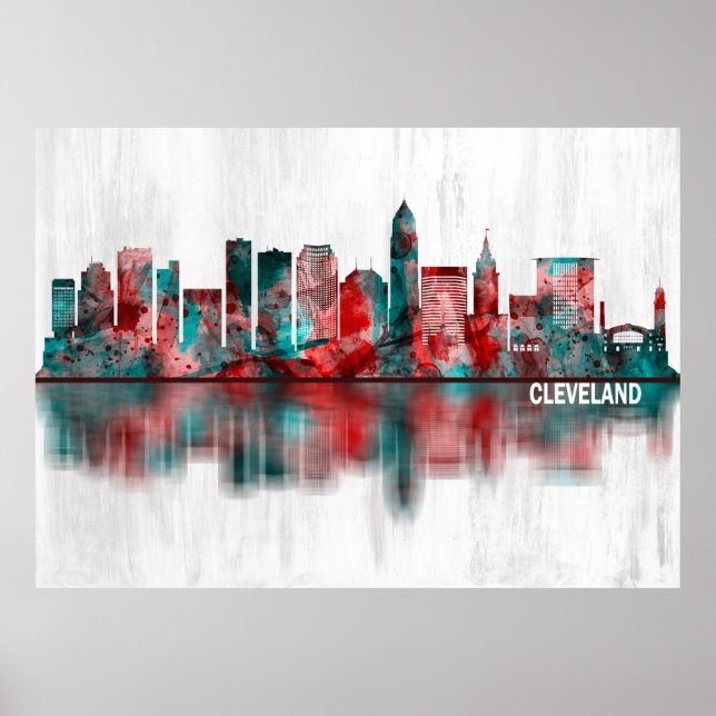 Cleveland Ohio Skyline Poster (Front)