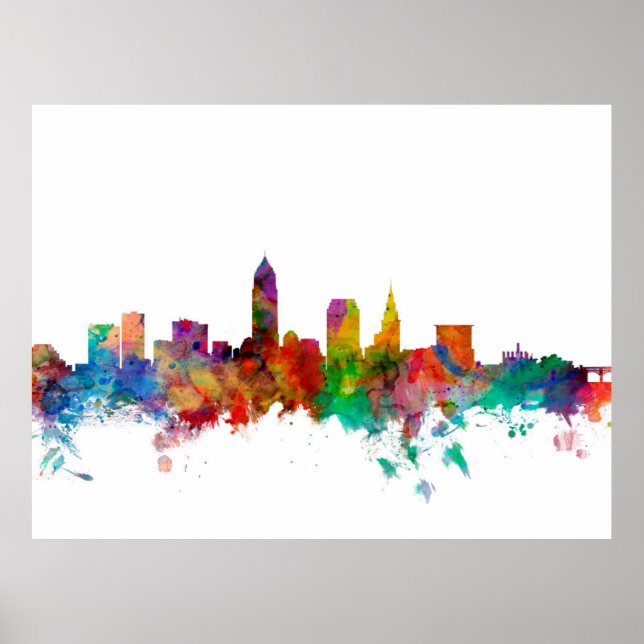 Cleveland Ohio Skyline Poster (Front)