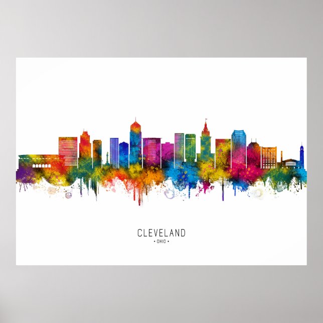 Cleveland Ohio Skyline Poster (Front)