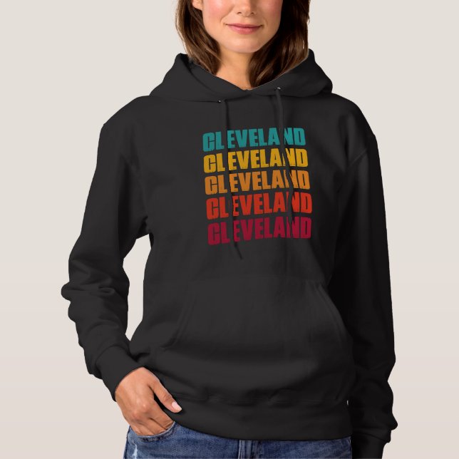 Cleveland Ohio Souvenir  Retro Vintage Cleveland Hoodie (Front)