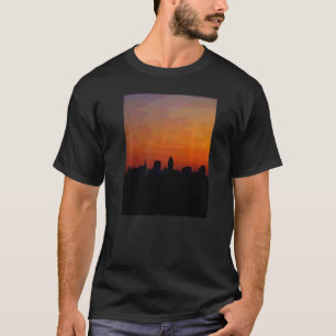 Cleveland Ohio State Skyline Sunset   T-Shirt
