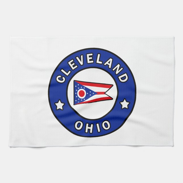 Cleveland Ohio Tea Towel (Horizontal)