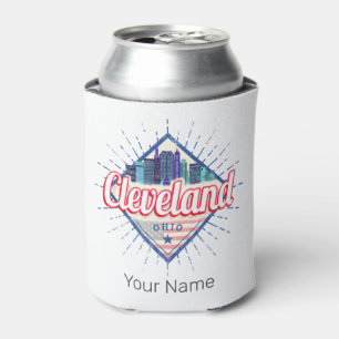 Cleveland Ohio United States Skyline Vintage USA Can Cooler