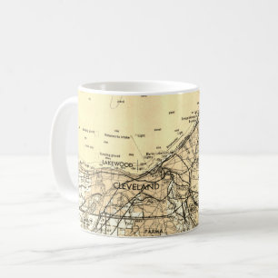 Cleveland Ohio Vintage Map Coffee Mug