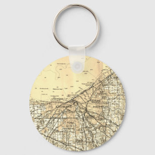 Cleveland Ohio Vintage Map Key Ring