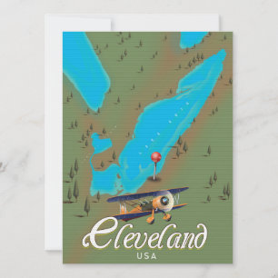 Cleveland,Ohio vintage Travel poster print art