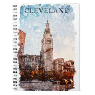 Cleveland Ohio Watercolor City View Notebook