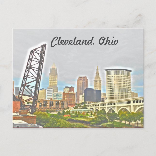 Cleveland Ohio West Bank View Postcard (Front)