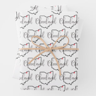 Cleveland Ohio Wrapping Paper Sheet