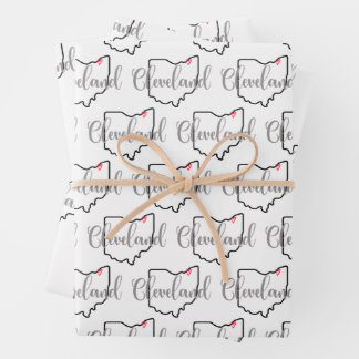 Cleveland Ohio Wrapping Paper Sheet