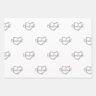 Cleveland Ohio Wrapping Paper Sheet