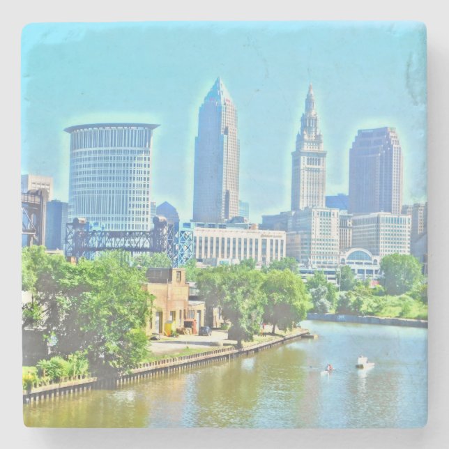 Cleveland Rocks Stone Coaster (Front)