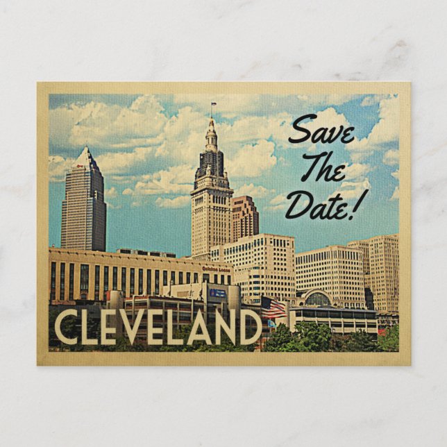 Cleveland Save The Date Ohio Announcement Postcard (Front)