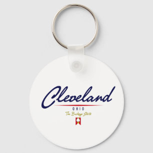 Cleveland Script Key Ring
