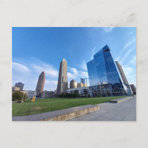 Cleveland skyline at Memorial Plaza Postcard