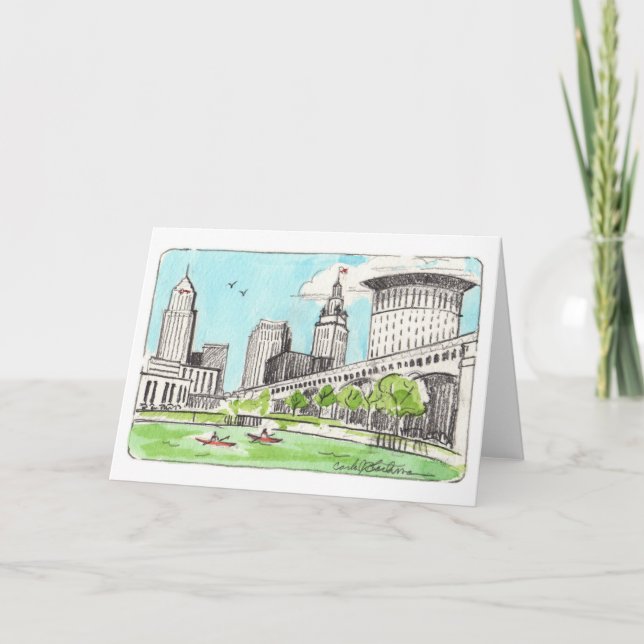Cleveland Skyline Folded Notecard (Front)