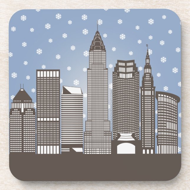 Cleveland Snowflakes Coaster (Front)