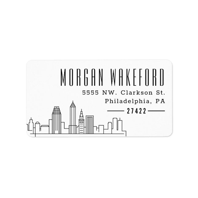 Cleveland Stylised Skyline Large  Label (Front)