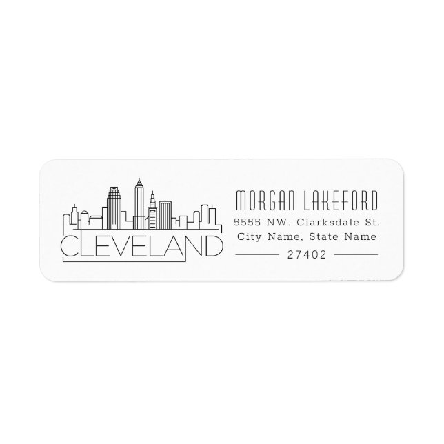 Cleveland Stylised Skyline | Return Address Label (Front)