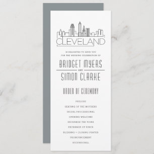 Cleveland Stylised Skyline   Wedding Program