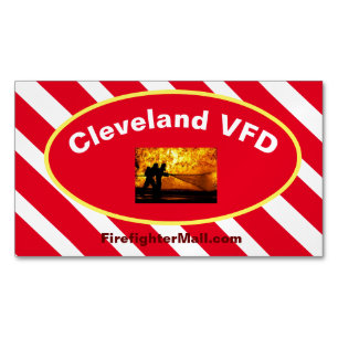 Cleveland VFD Flames Magnetic Business Cards