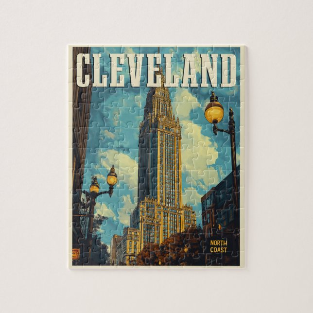 Cleveland Vintage Travel  Jigsaw Puzzle (Vertical)