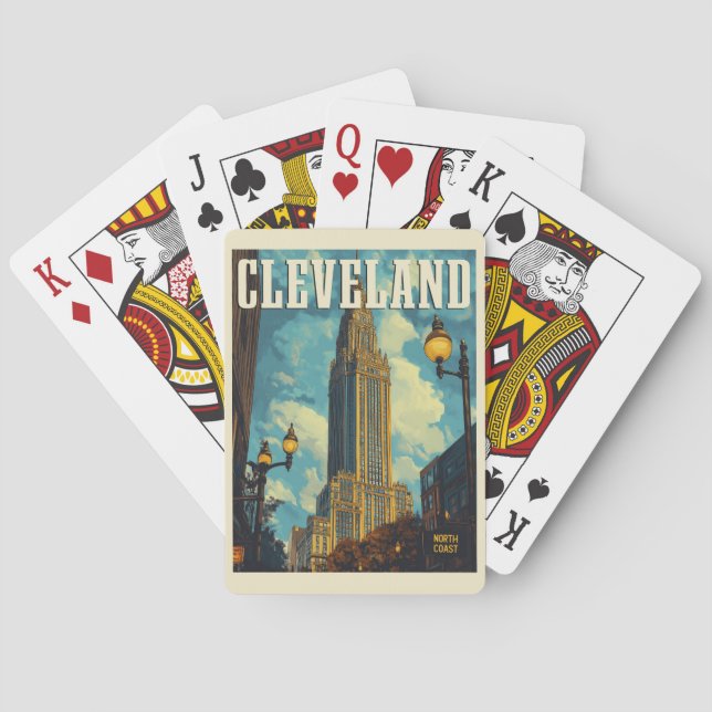 Cleveland Vintage Travel  Playing Cards (Back)