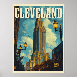 Cleveland Vintage Travel  Poster