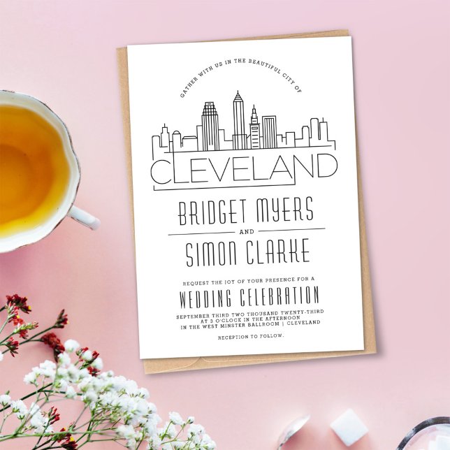 Cleveland Wedding | Stylised Skyline Invitation (Creator Uploaded)