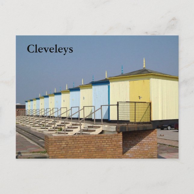 Cleveleys Beach Huts Postcard (Front)