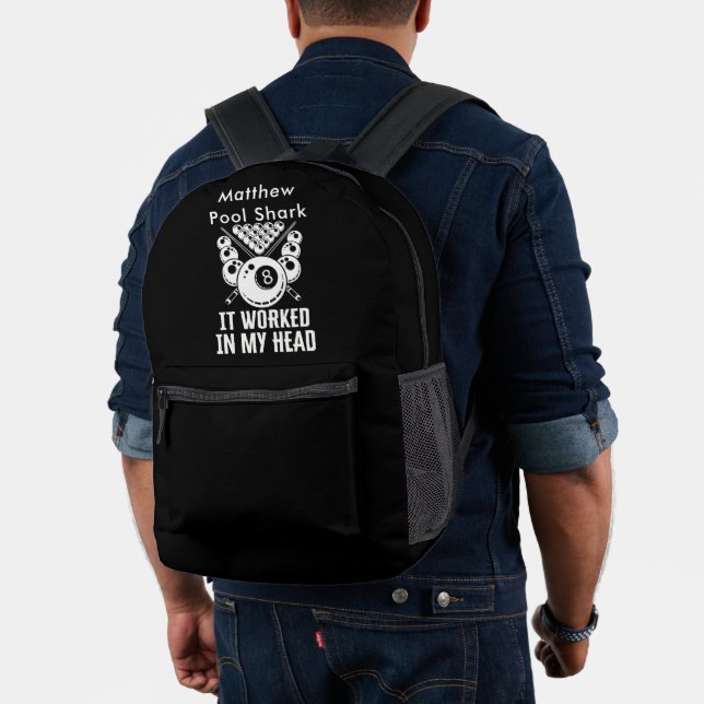 Clever Billiards Saying About Mental Strategy Printed Backpack (Insitu (Model))