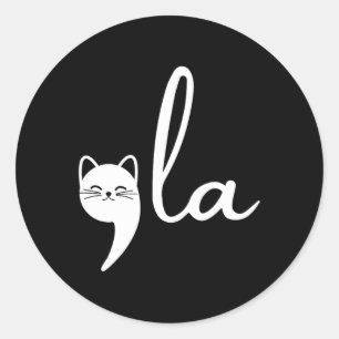 Clever Cat Lady Classic Round Sticker
