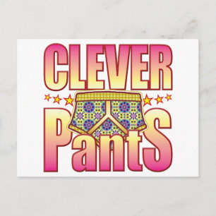 Clever Flowery Pants Postcard