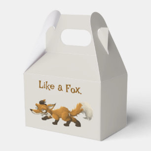 Clever Fox Cartoon – “Like a Fox” Design Favour Box
