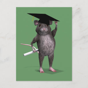 Clever Graduation Rat Announcement Postcard