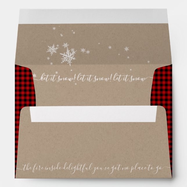 Clever Handwritten Christmas Carol Kraft Paper 5x7 Envelope (Back (Bottom))