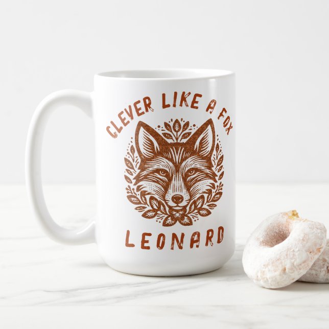 Clever Like a Fox - Your Text Coffee Mug (With Donut)