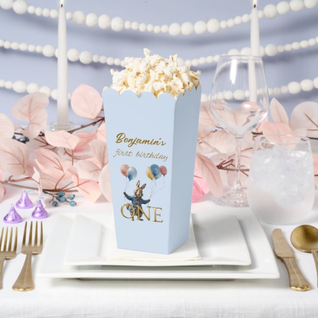 Clever rabbit with balloons favour box (Wedding)