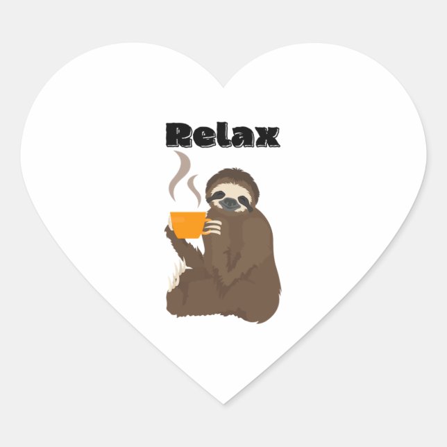 Clever Relax Sloth Premium   Heart Sticker (Front)