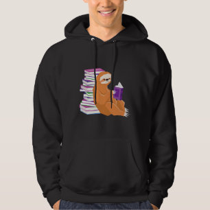 Clever Sloth Reading Books Teacher Hoodie