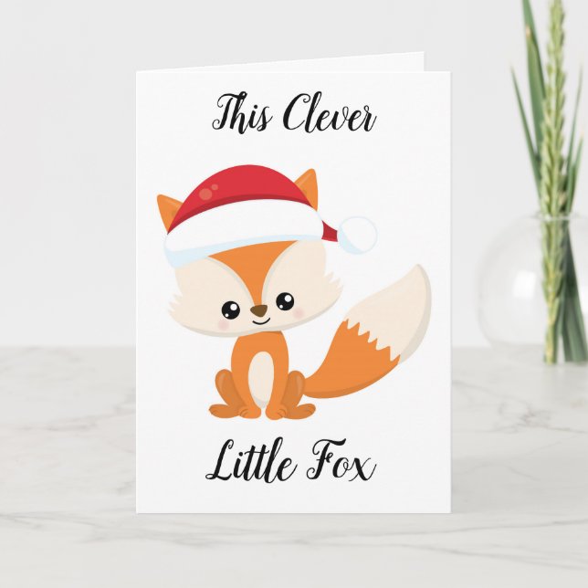 Clever Whimsical Fox Greeting Card (Front)