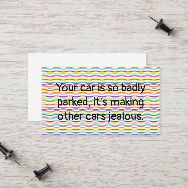 Clever Witty Bad Parking Calling Card (Front/Back In Situ)