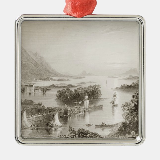 Clew Bay seen from Westport, County Mayo Metal Ornament (Front)