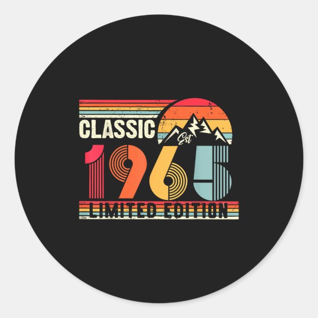 Clic 1965 Limited Edition 60 Year Old 60th Birthda Classic Round Sticker (Front)
