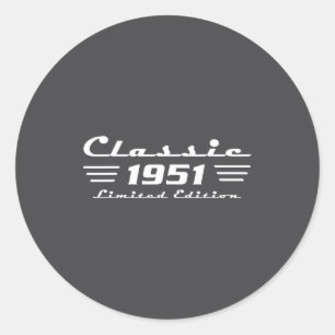 Clic 75 Birthday Decorations Men 75yr 1951 75th Bi Classic Round Sticker